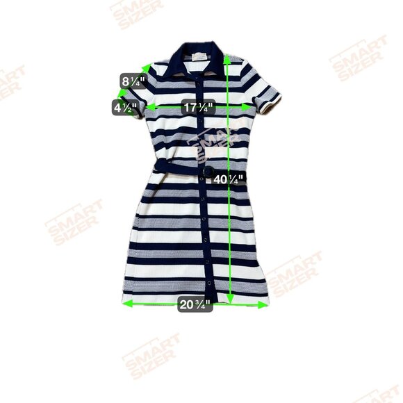 Vtg James Kenrob Striped Belted Day Dress Preppy Tennis Golf Rockabilly Mod 14 - Picture 5 of 5